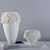 Modern Minimalist 3D White Ceramic Vase: Elegant Living Room Decoration and High-End Flower Container