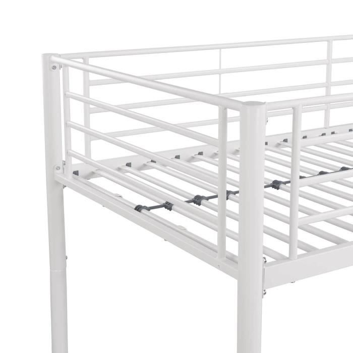 Separable Metal Bunk Beds - White - Bed Bases Included - 2 X 90 X 190 Cm - ABBY