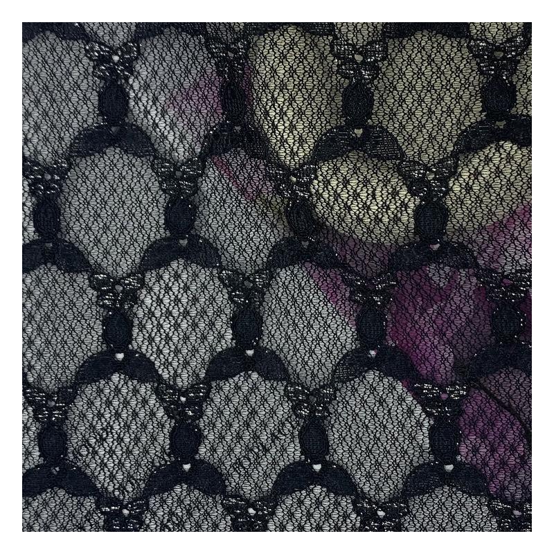 Hollow Silver Thread Three-Leaf Flower Polyester Lace Fabric for Women’s Dress, Wedding Dress, Cheongsam, and Formal Wear