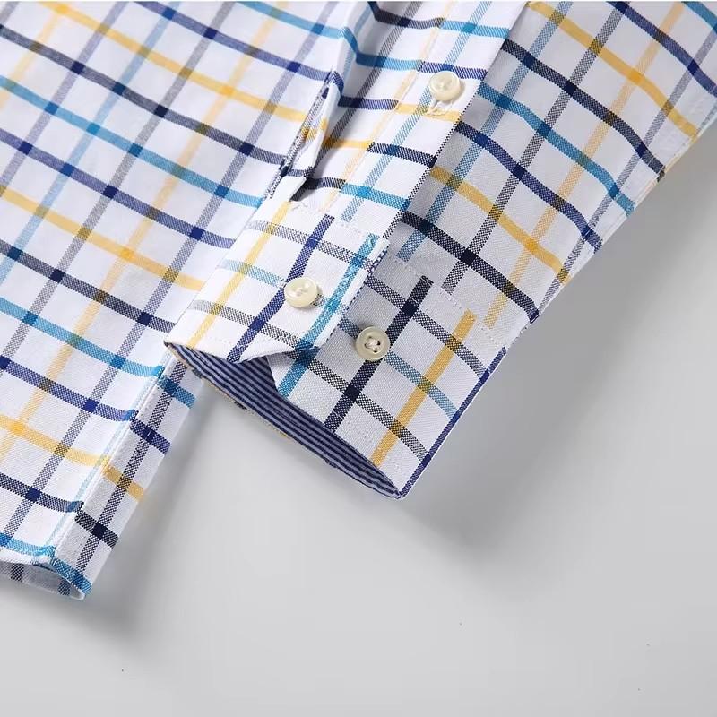 100% Reine Baumwolle Oxford Hemden für Herren Langarm Kariertes Hemd Gestreiftes Männliches Business Karriertes Rotes Hemd Herren Designer Kleidung 7XL