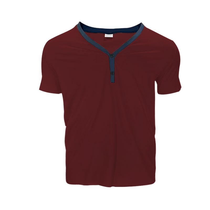 Summer New Men's Versatile Design T-shirts Loose Casual Color Matching Temperament Short Sleeves