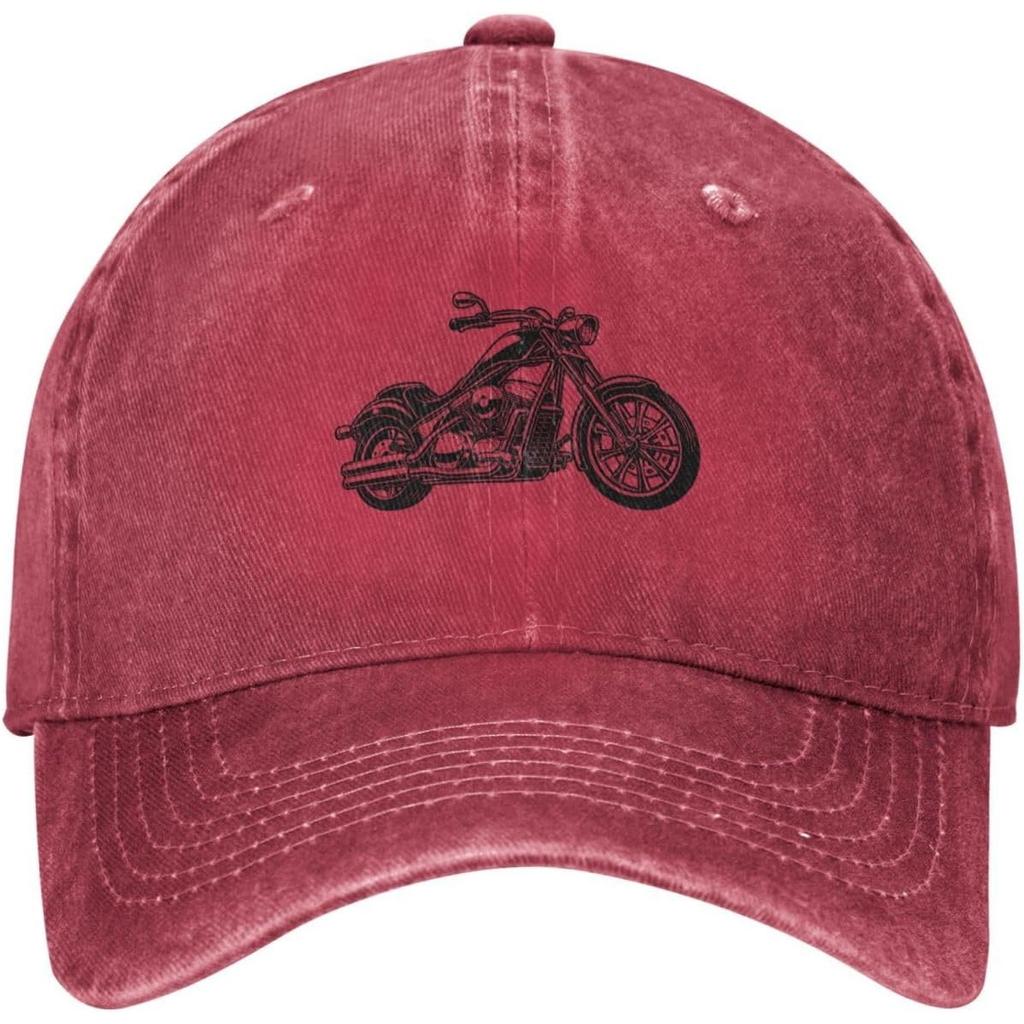 Berretto da Baseball Grafico per Motociclisti Stile Denim Lavato Vintage Berretto da Papà Regolabile per Uomini Donne