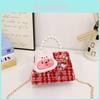 Melody Hello Kitty Puppen Dekor Schulter Crossbody Tasche Künstliche Perlenhenkel für den täglichen Gebrauch