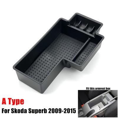Car Accessories Central Armrest Storage Box For Skoda Superb Octavia A7 KODIAQ Console Glove Tray Holder Container Car
