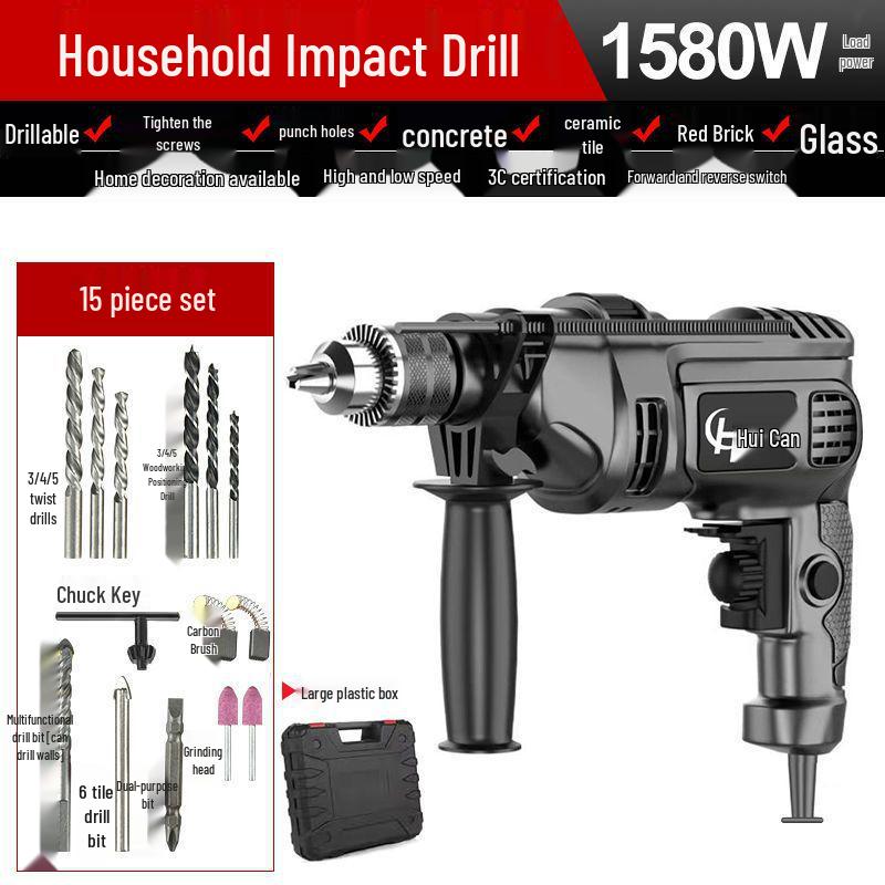 Multi-Functional Electric Impact Drill Set for Wall and Household Use