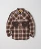 Gameoncheupaeb Zig-Zag Stitch Check Shirts (Brown)