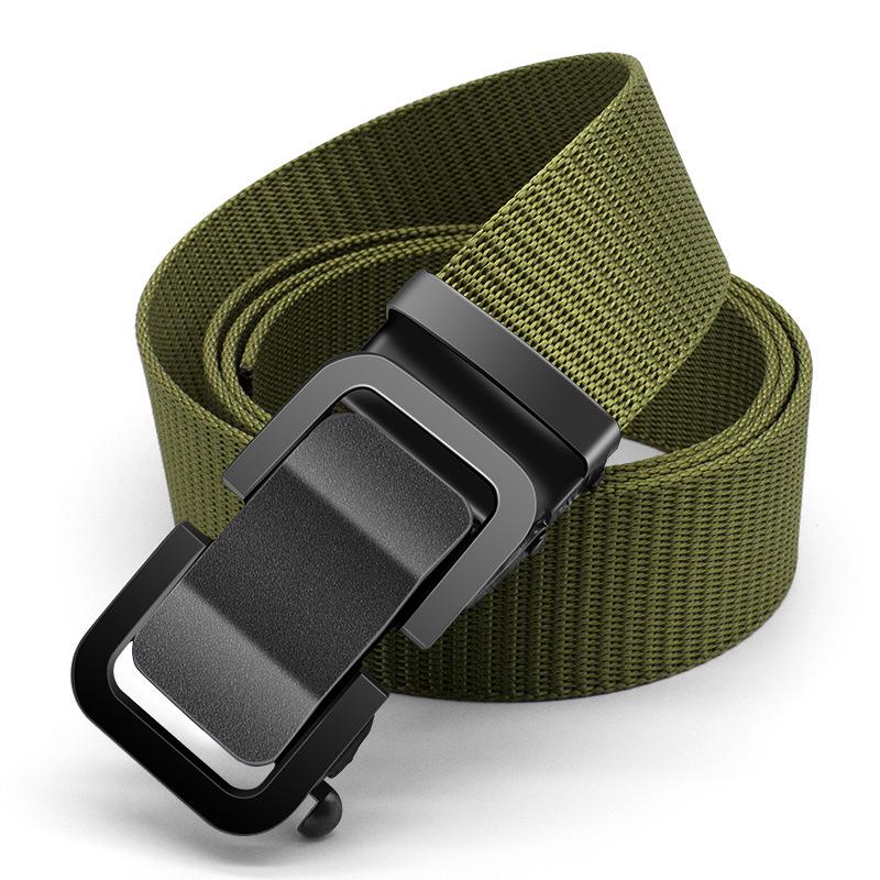 Men's Nylon Automatic Buckle Tactical Belt - Versatile, Toothless, Outdoor Canvas Waist Belt