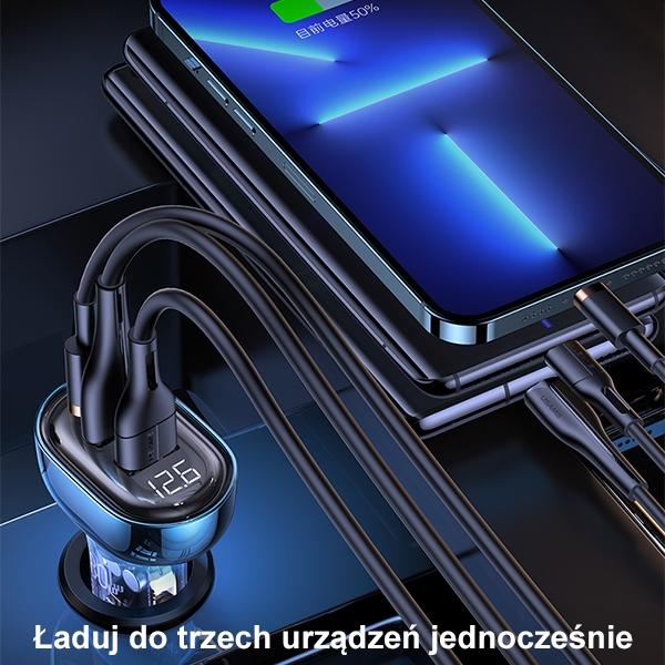 USAMS Land. Alone. 2Xusb+1Xusb-C 80Wfast Charge Black/Czarny Cc159Cc01 (Us-Cc159)