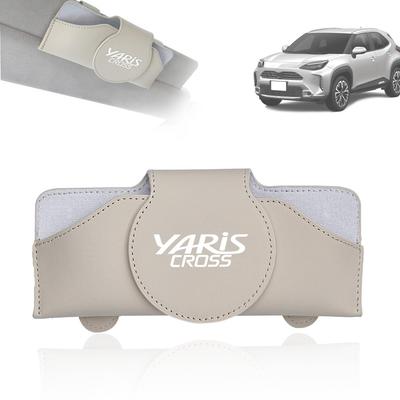 Yaris Cross 10 Series Exclusive Logo Car Sunglasses PU Slim Sun Visor Magnetic Glasses Sunglasses Easy Access While Compatible with Makeup Car