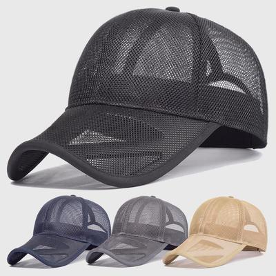 Men's Full Mesh Baseball Cap Big Head Circumference, Big Eave Hat Sun Protection Outdoor Leisure Dome Shaped Duckbill Cap, Middle-aged and Summer