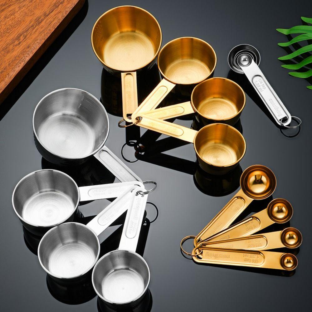 8Pcs Scaled Measuring Cups Measuring Spoons Set Stackable Spoons Baking Tools Baking