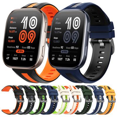 22mm Silicone Wrist Strap For Huami AMAZFIT BIP 6 5 GTR 4 3 2 2e 47mm Bracelet Replace For AMAZFIT BALANCE 2 Two-Tone Watchbands