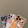 Cute cartoon hollow puppy illustration for Apple 16/17Pro mobile phone case IP15 transparent space case 14 soft