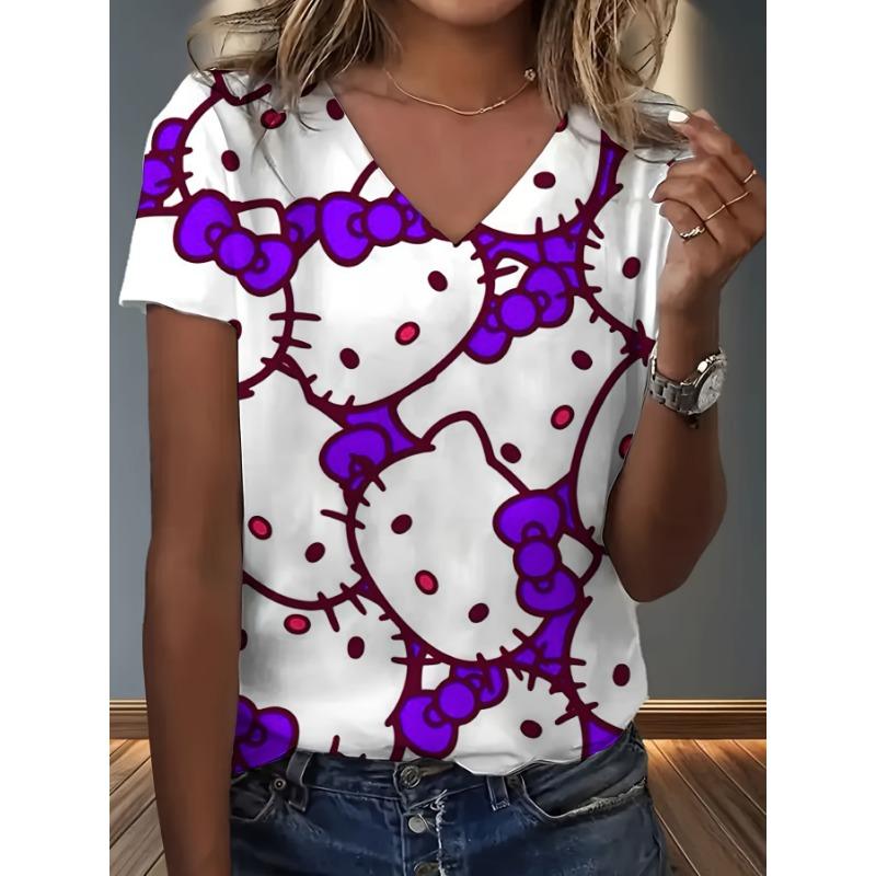 3D printed V-neck T-shirt for women S