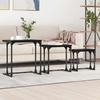 Nesting Coffee Table Set 3 pcs Black Oak Effect Wood Based Material