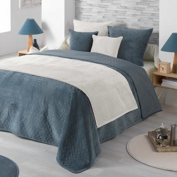 Housse De Coussin - Bellanda - 40cm - Polyester Velours - Bleu - Couture Soignée