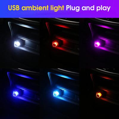 Auto Mini USB LED Umgebungslicht Tragbares Plug-and-Play Auto Innendekoratives Licht Blinkendes buntes universelles Nachtlicht