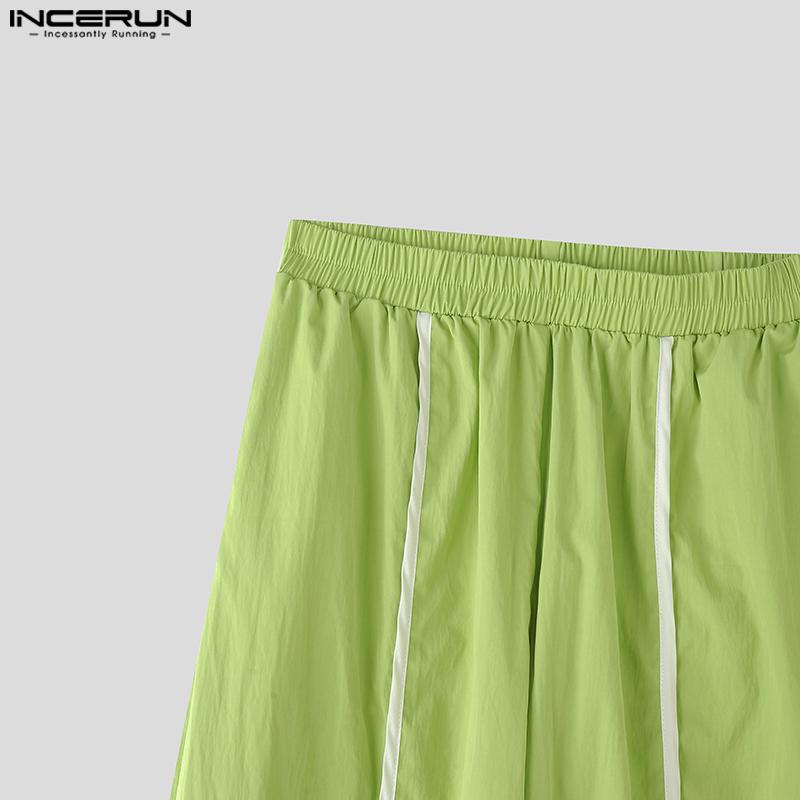 INCERUN Men Outfits Stitching Sleeveless Waistcoat Long Pants Loose Sets