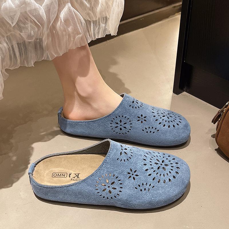 Pantofi groși cu talpă moale și bombeu, jumătăți de papuci pentru femei, pantofi decupați Boken, șlapi casual de vară