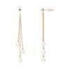 Dangling Earrings - Pearls & Colors - Genuine Freshwater Pearls 5-6 Mm - Yellow Gold 375/1000 - 2-year Warranty