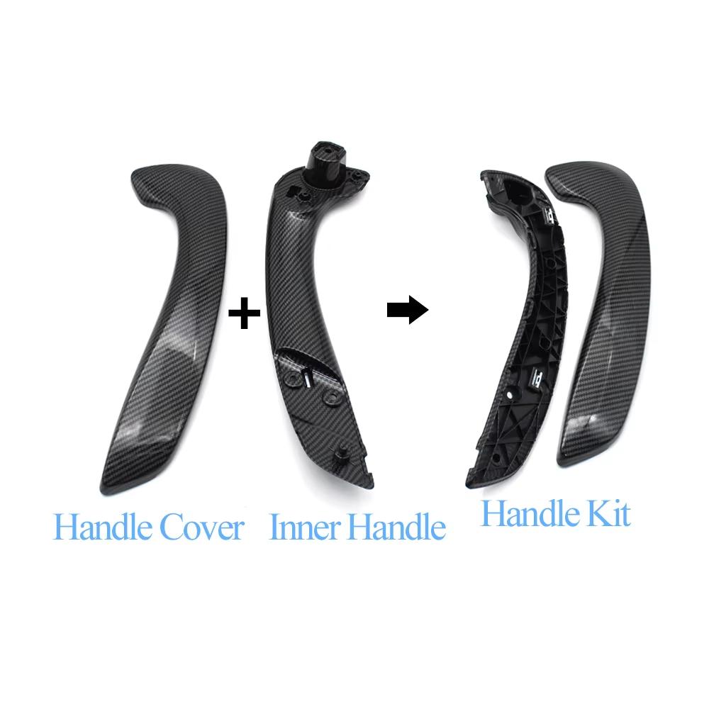 Black Carbon Fiber Front Left or Right Door Inner Handle Cover For Renault Megane 3 MK3 Fluence 2008-2016 809600015R 197012651