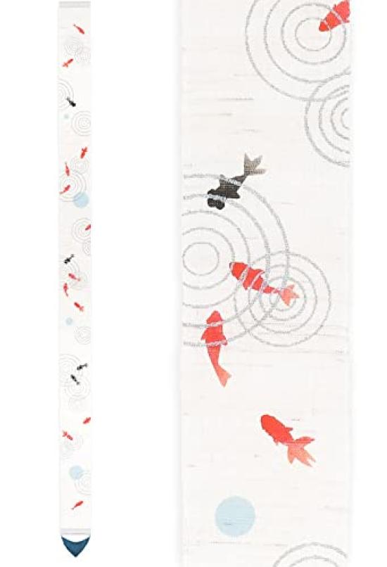 Narrow Tapestry Linen Interior Tapestry Wall Hanging Summer "Minamo" 100% Hand-dyed