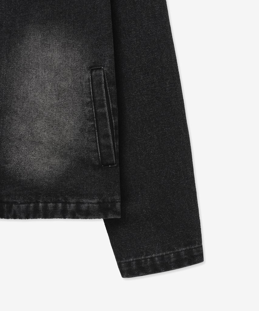 Vtwo 8250-1 Washed Biker Denim Jacket (Black)