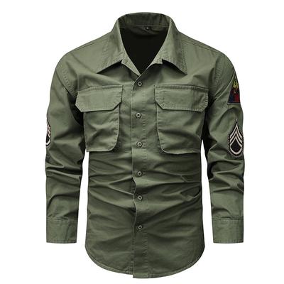 Camisa de Hombre Manga Larga Algodón Chaqueta Primavera y Otoño Ropa Top Casual de Hombre