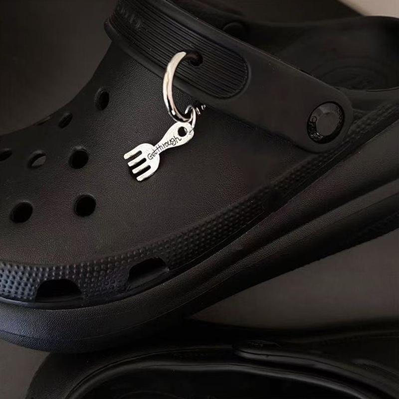 

Creative Star Bell Fork Diy Shoes Pendant Buckle Decoration Keychain Backpack Hanging Shoes Accessories Gift