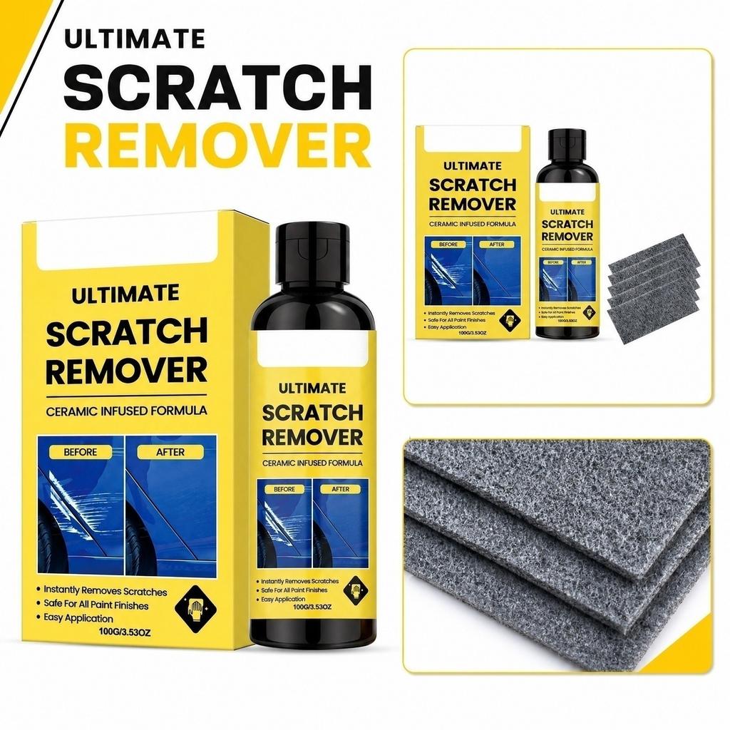 Ultimate Scratch Remover Ceramic Infused Formula Scratch Repair Kit for Vehicle Surface Restoration and Scratch Removal Easy Application
