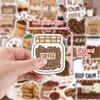 50 Coffee Aesthetic Waterproof Stickers for Bottles & Computers - Creative, Decorative Graffiti Design