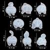 DIYBravo Silicone Set of Butt Epoxy UV DIY Cutting Mold Molds, Quicksand, 8, Shaker, Shape, Animal, Cat, Dog, Panda, Squirrel, Bear, Rabbit, Duck,