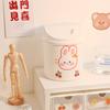Ins Desktop Mini Trash Can Bin Tube Bedroom Waste and Home Cleaning Cute Mini Garbage Can Storage Box with Cover Kawaii Stickers