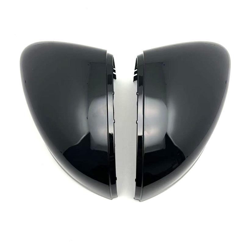 For Ford Fiesta MK8 2018-2024 2x Car Replacement Rearview Side Mirror Cover Wing Cap Exterior Door Rear View Case Trim Black