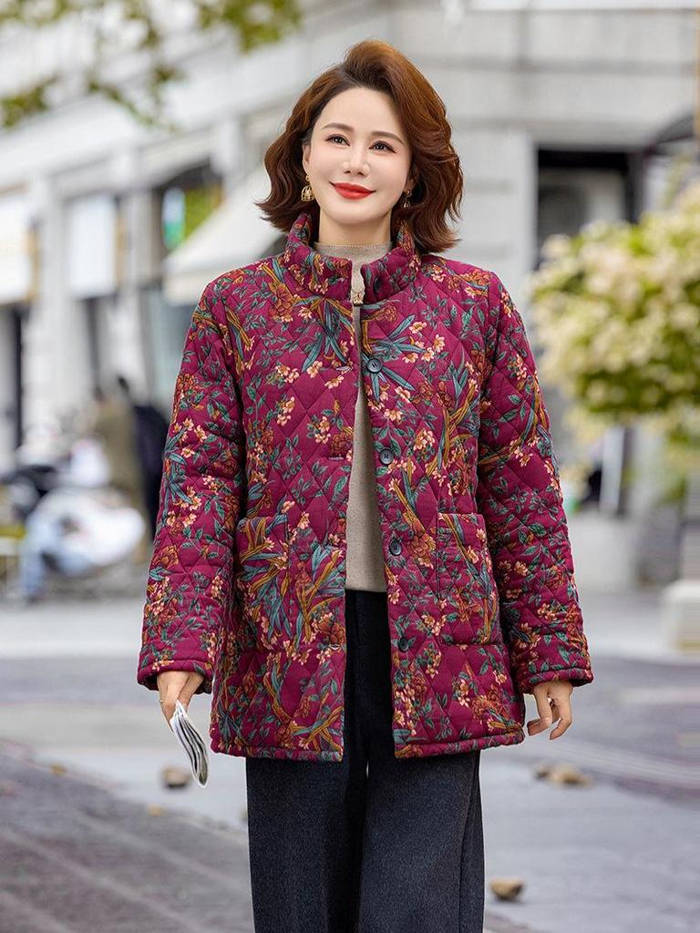 Maternity Winter Velvet Cotton Jacket for Middle-Aged and Elderly Women - Warm, Stylish, and Loose Fit