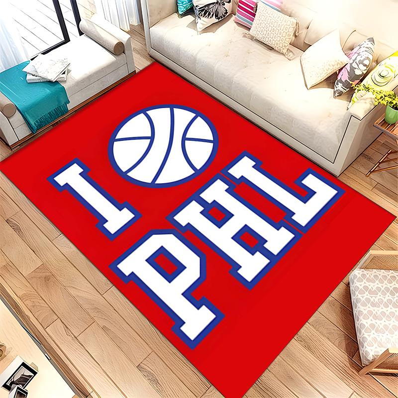 Philadelphia 76ers (5) Rug Suitable For Living Rooms Bedrooms Computer Rooms Dining Areas And Placement Under Tables And Chairs Also An Ideal Choice F