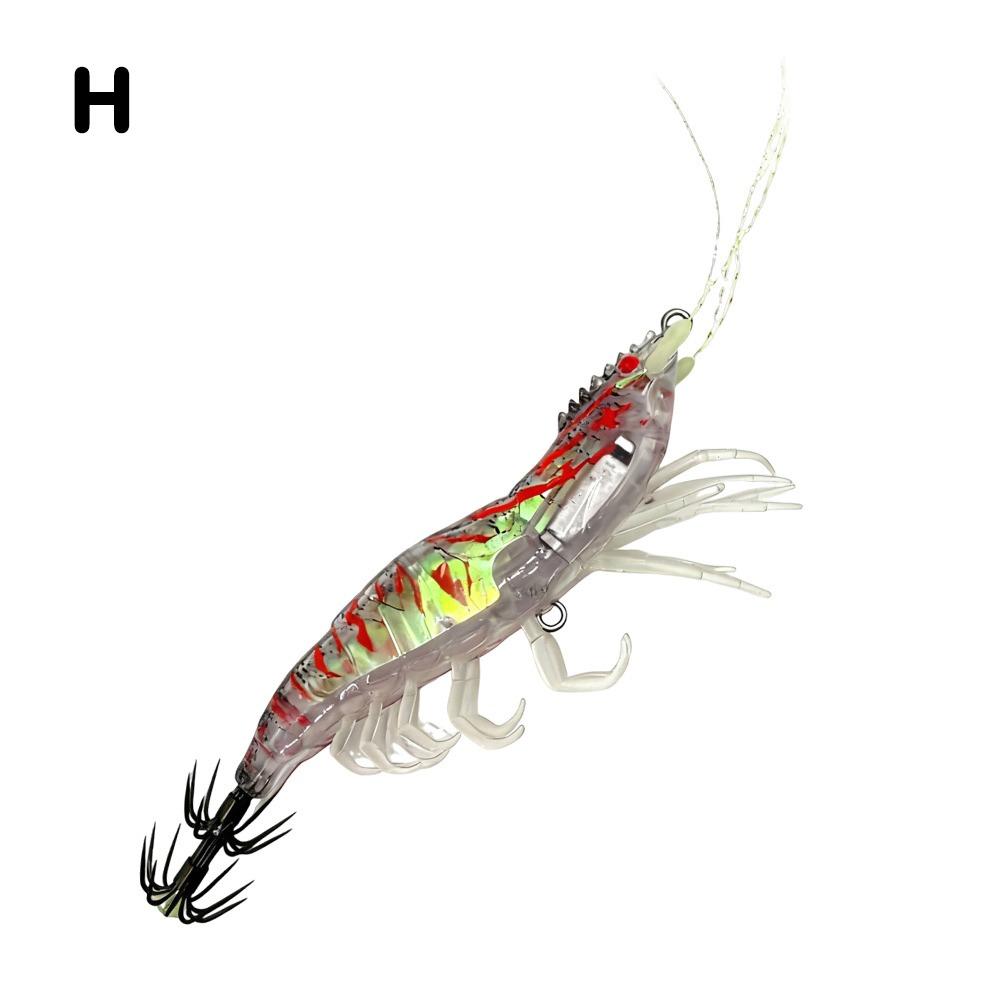 Shrimp 10.9g 80mm Squid Jig Luminous Horizontal Slow Sinking Lure Webfoot Wood Shrimp Artificial Calamar Cuttlefish Fishing