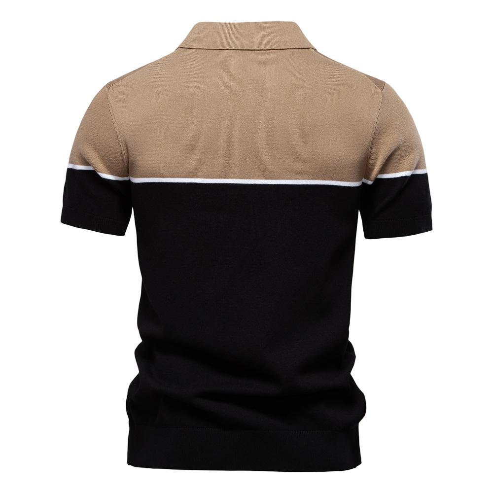 Polo Ralph Lauren Letní vyšívané poníkem Nové pánské pletené polo tričko s krátkým rukávem Barevně blokovaný límec Ležérní polo pro muže