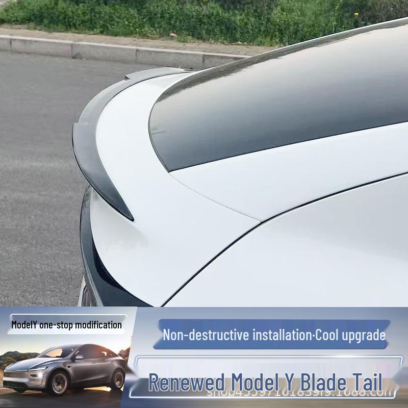 Compatible Rear Wing for 2025 Tesla Model Y High-Performance Original Blade Modification