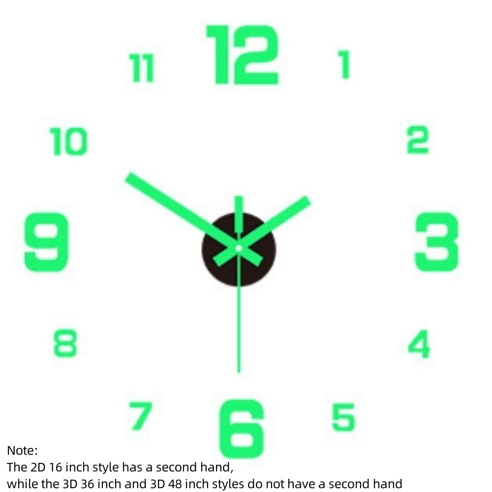 High Quality Modern Design Large Wall Clock 3D DIY Acrylic Night light Arrows Decal Frameless Wall Decoration Home Silent Clock