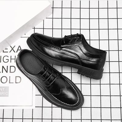 Pantofi din piele pentru bărbați, primăvară și toamnă, pantofi de afaceri ocazional, versatili, din piele pentru bărbați, pantofi de rochie cu șireturi cu vârf rotund