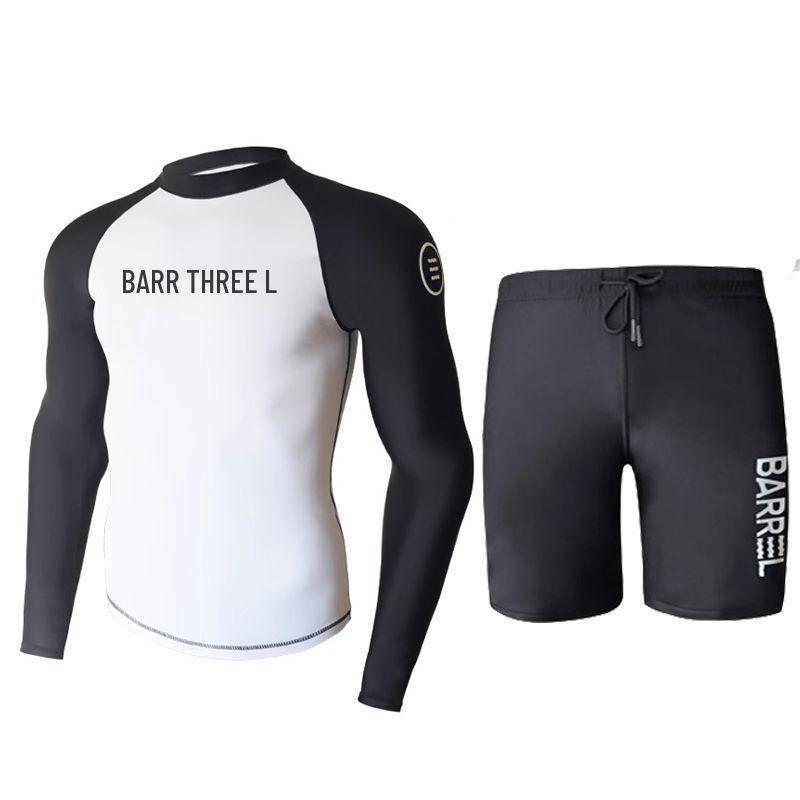 Korean Men's Long Sleeve Quick-Dry Diving Suit: Jellyfish-Proof Snorkeling & Surfing Set.