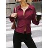 Mode Chemise Rayée Coupe Ajustée pour Femme Manches Longues Blouse Élégante Col de Chemise Bureau Décontracté Hauts Courts Simples Simples Printemps Été Streetwear Vêtements de Base