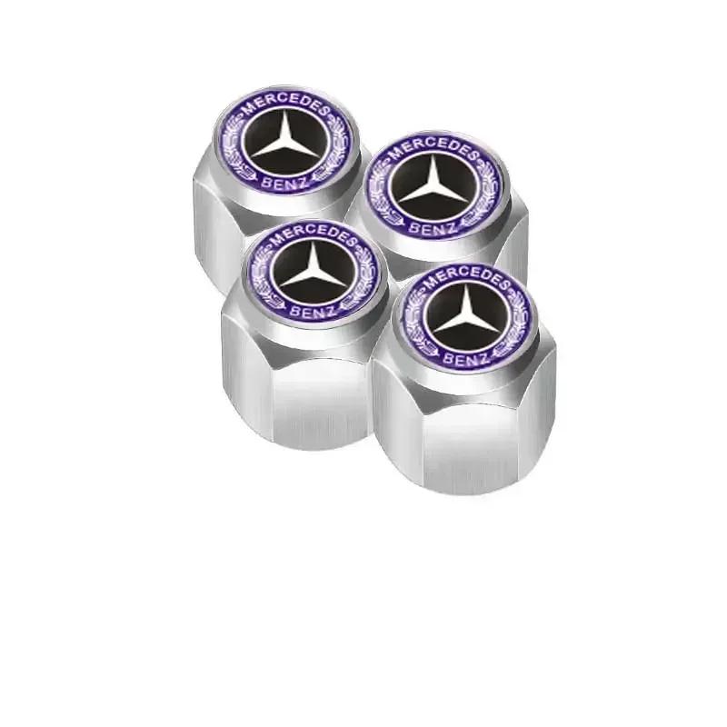 

For Mercedes Benz 4Pcs Alloy Car Wheel Tire Valve Stem Caps Tyre Air Cover For Mercedes Benz W212 W222 W211 W214 W205 W204 W213
