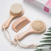 Beechwood Infant Hair & Bath Brush Set: Detangling, Massage, Air Cushion Brush & Flat Comb.