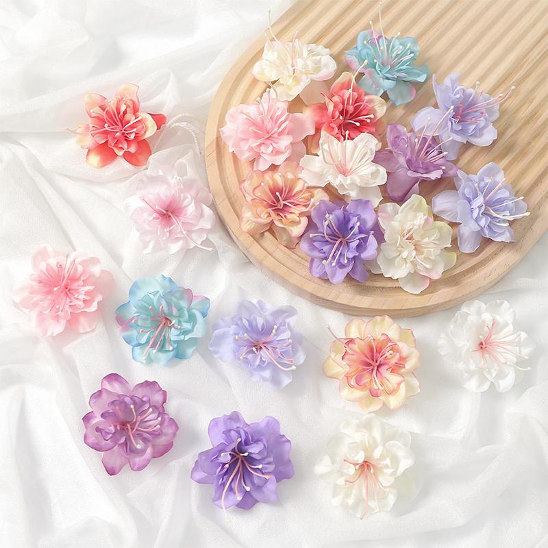 10/20Pcs 6cm Silk Artificial Cherry Blossom Head for Home Room Dceoration Bridal Wedding Decoration DIY Wreath Accessories