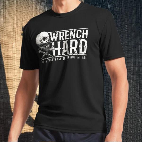 Men s and Women s T-shirts Wrench Hard ~ Biker Skull XL