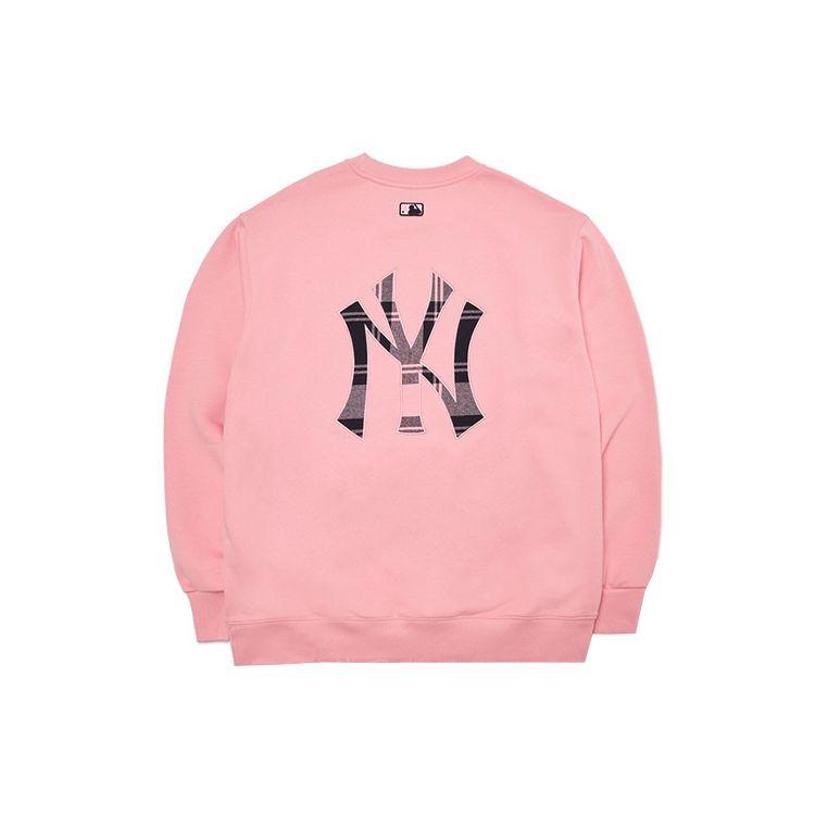 MLB Basic Logo New York Yankees Geruit Crewneck Sweatshirt Unisex sweatshirt Roze 3AMTC0114-50PKS XS