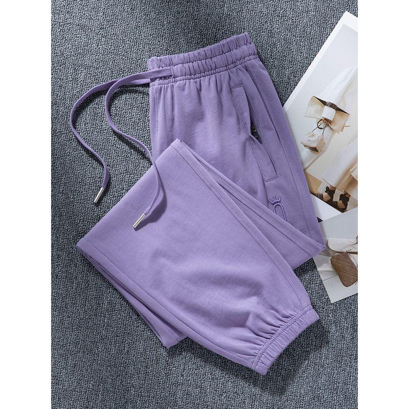 Cotton Thin Style in Beige Small Oversized Track Pants