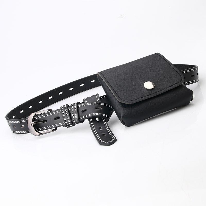 Minimalist Pu Chain Belt Bag With Metal Buckle For Casual And Office Style